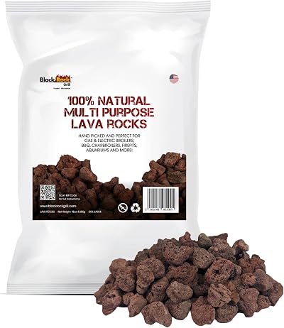 Black Rock Grill Premium 12kg Natural Lava Rocks 4-8 cm Fire Pit BBQ
