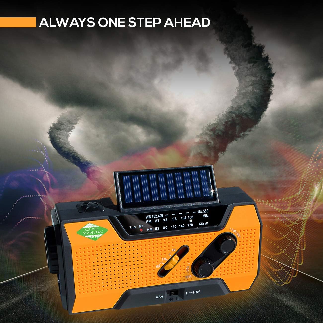 Service Survival Emergency Radio & NOAA Weather Radio | 2000mAh Hand Crank Radio & Battery Powered Radio AM/FM NOAA Solar Radio Weather Radio Weather Radio LED Flashlight USB Power Charger: Home Audio & Theater