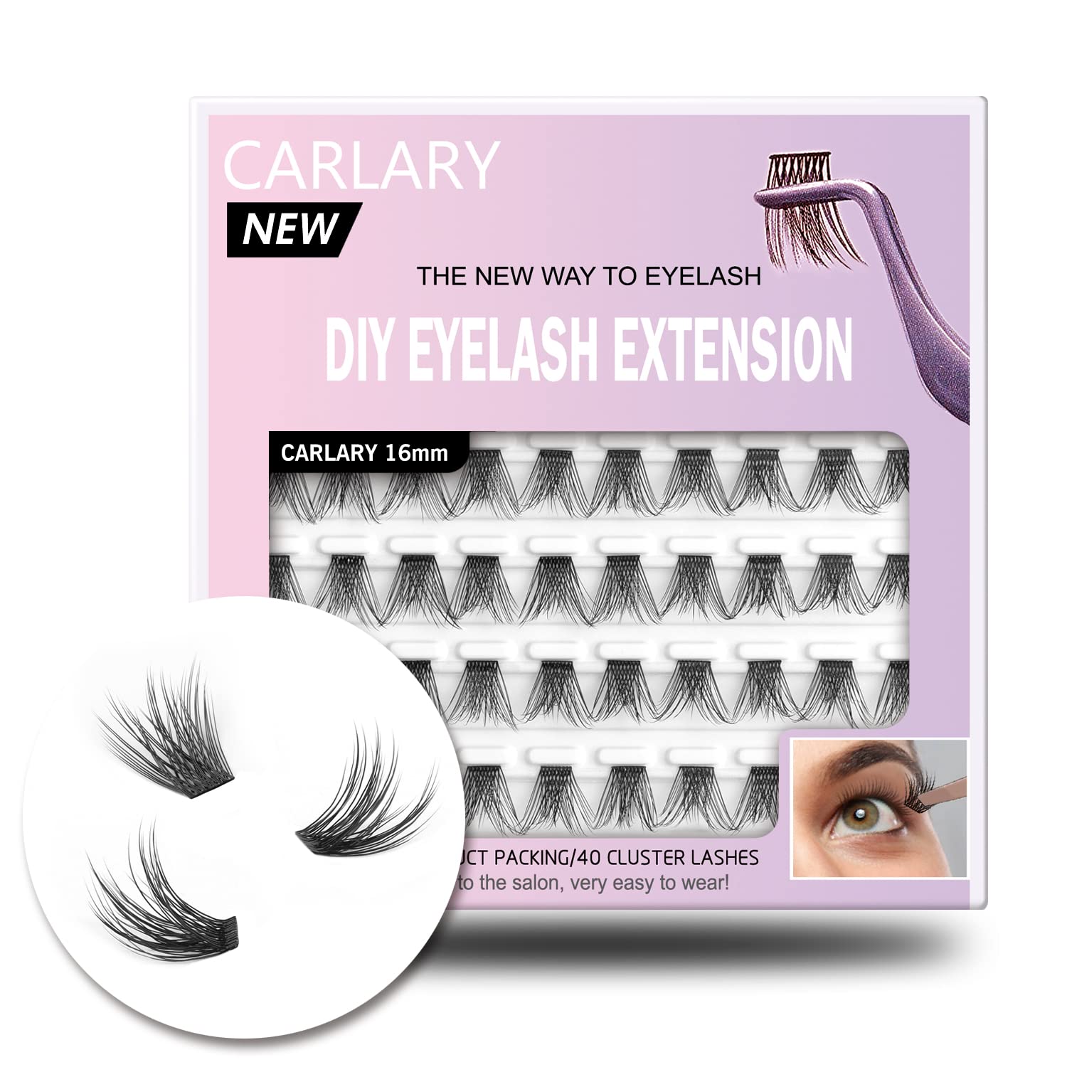 CarLary Lash Clusters, DIY Eyelash Extension, 40