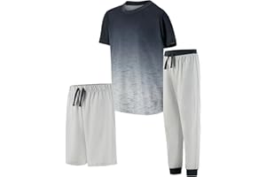 US Angels Boys Pajamas Set, 3-Piece Boys’ Sleepwear Pjs, Loose Fit, Soft, Breathable, Teens and Kids - Size 7-8, 10-12, 14-16