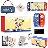 Kuitmor Switch Accessories Bundle for Switch OLED:Carrying Case,Protective Case,Game Card Case,Screen Protector,Playstand,Thumb Grip Caps and More(11 in 1)