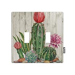 Pznen Watercolor Cactus Garden Double Toggle Switch