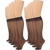 No nonsense Women's Sheer Knee Highs with Comfort Top Nylon Trouser Stockings Value Pack