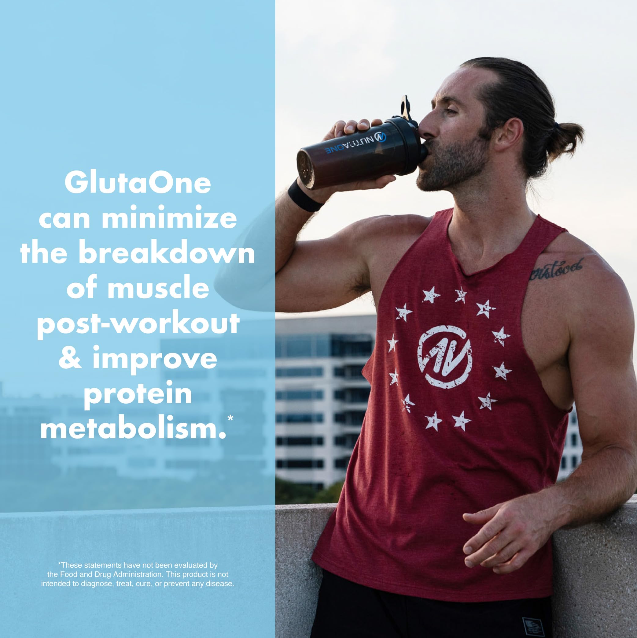 NutraOne GlutaOne L-Glutamine Powder Post Workout Recovery Supplement (75 Servings)