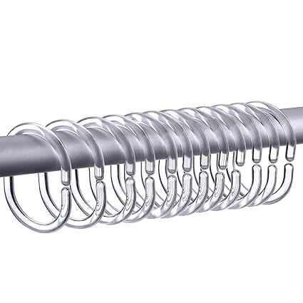 30 Packung Duschvorhangringe Vorhang C Ringe Haken Kleiderbügel Bad Drapieren Schleife Klammer Gleiten (Transparent)