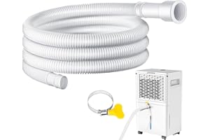 THDEING Dehumidifier Drain Hose with Cuttable Rubber Adapter & Connect Clamp,3/4 Inch FHT, Flexible Universal Drain Hose for Most Dehumidifier and Air Conditioner Brands (6.5 Feet)