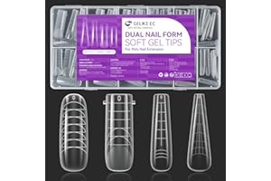 Gelike EC Dual Forms for Extension: 96 Pcs Color Nail Form, 4 Style 12 Size Nail Forms For Builder, Half Matte Gel Forms For Manicure Art Design Salon Diy
