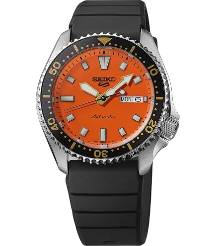 Amazon.com: SRPL89 Seiko 5 SKX 42.5mm - Orange on Rubber Strap