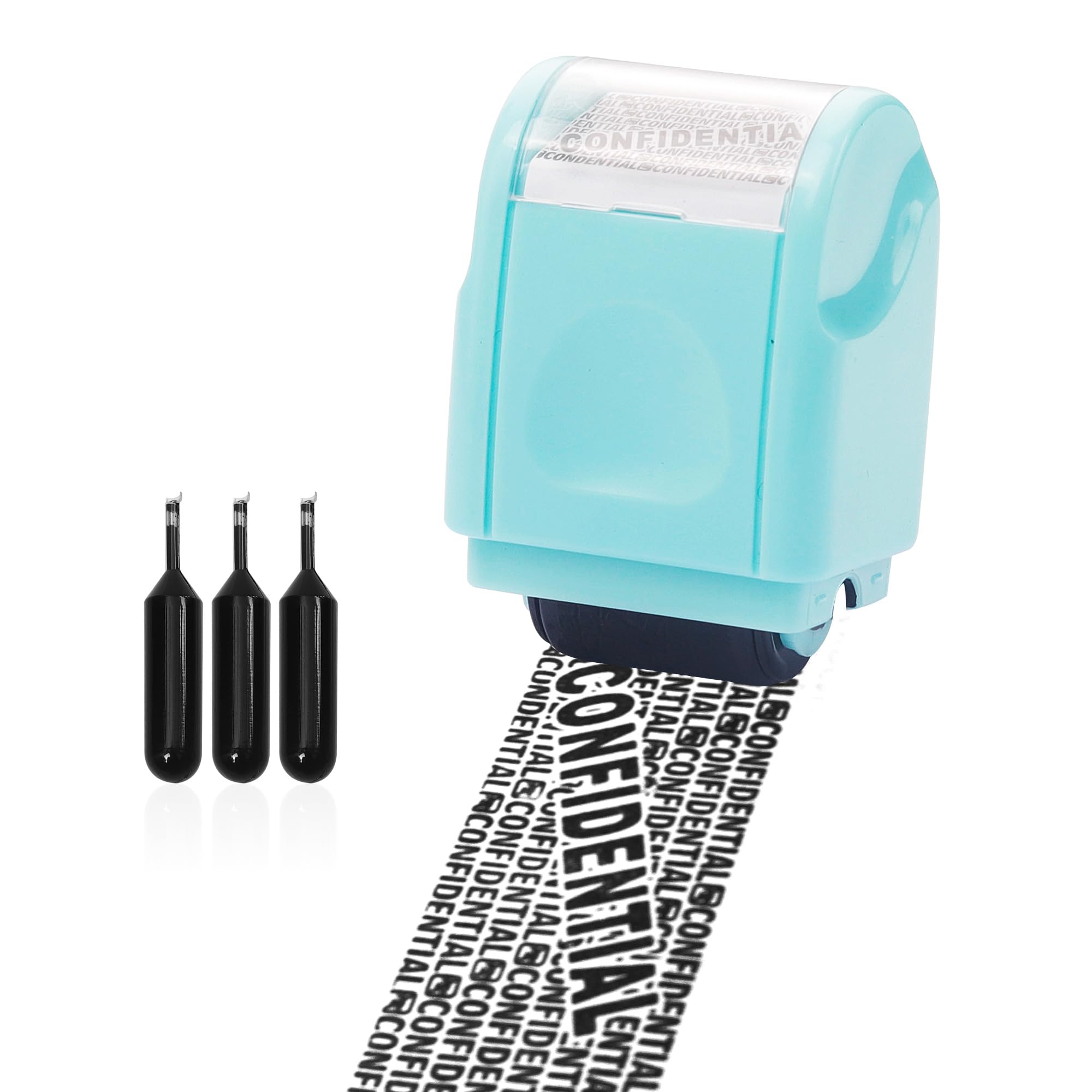 Privacy ID Address Blocker, Identity Theft Protection Roller Stamp, Personal Data Security Data Defender (Green Stamp + 3 Refills Ink) — image 1