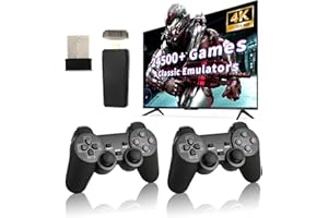 LURMGM Retro Game Console, Wireless Retro Game Console, Built-in 9 Emulators, 4K HDMI Output, Dual 2.4GHz, Built-in 24500 Games, Plug and Play Video Games, Deep Black