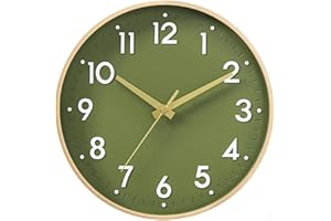 Mosewa Wall Clock 8 Inch, Battery Operated Silent Non-Ticking Modern Analog Clock Decorative for Kitchen, Bedroom, Office(Gold)