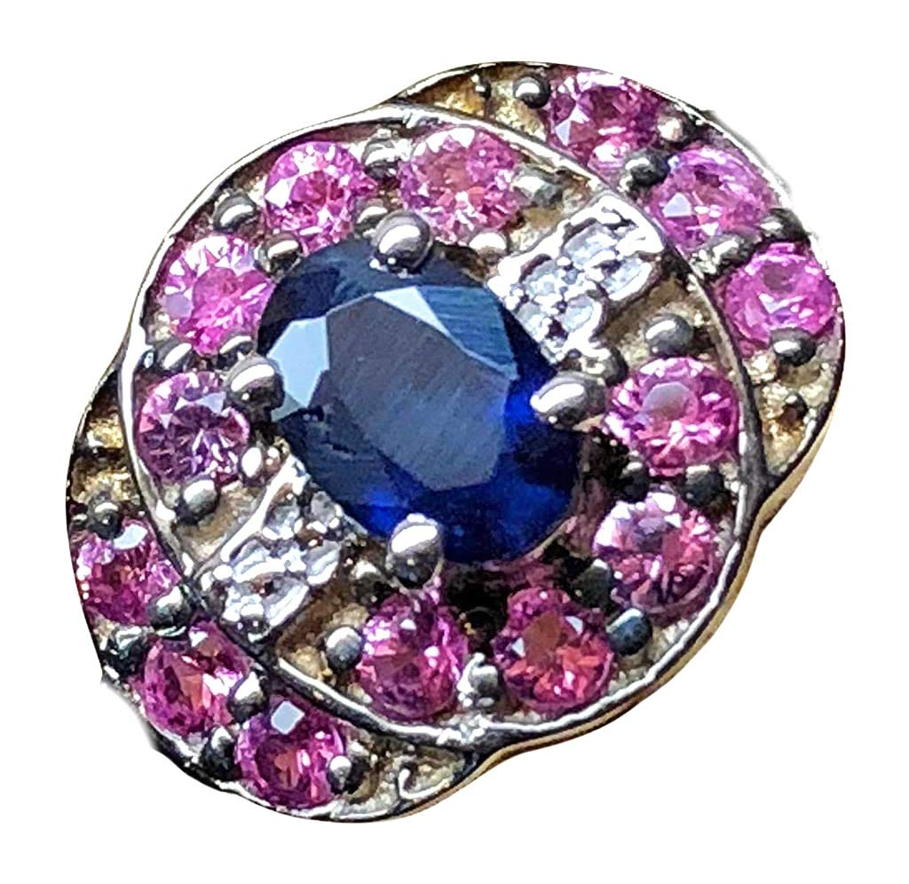 Natural 1.25ct Blue Sapphire, Pink Sapphire 925 Solid
