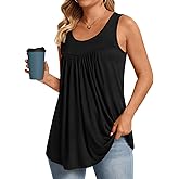 Anydeer Womens Summer Tank Tops Sleeveless Shirts 2026 Casual Tunics Loose Fit Blouses for Ladies Plus Size M-4XL