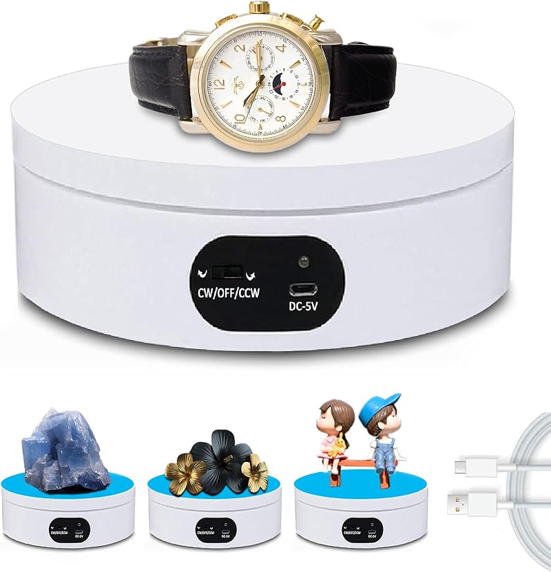 YVVV Motorized Rotating Display Stand 360° USB DC5V Tumbler Spin