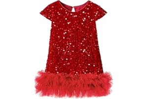 Tutu.kk Toddler Girls Sequin Dress A-Line Sparkly Sleeveless Wedding Gown Party Dresses for Girls