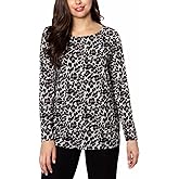 Mario Serrani Women's Crew Neck Long Sleeve Tunic Top
