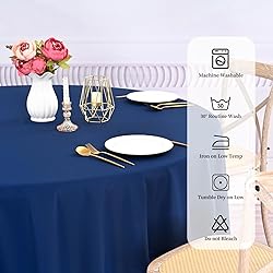 REWOMC 10 Pack Round Tablecloths - 120 Inch, Navy