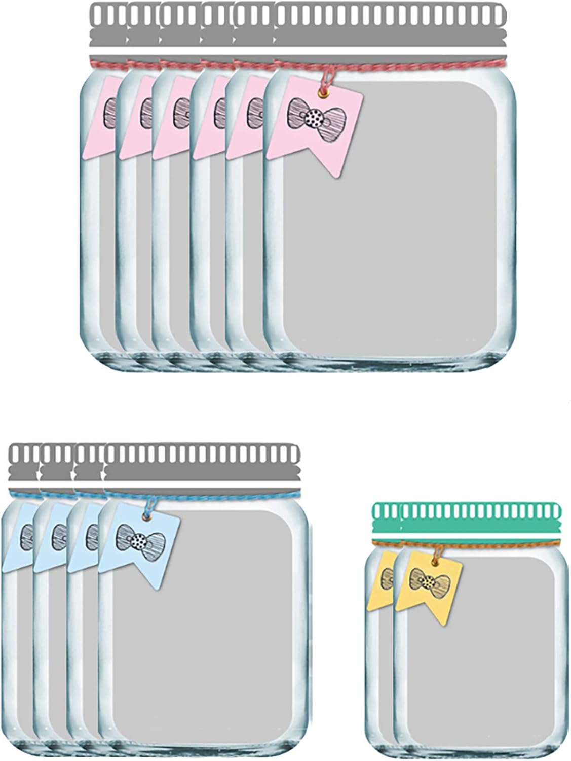 Enkrio 12 Pack Reusable Zipper Snack Bags, Mason Jar Food Storage Snack Sandwich Ziplock Storage Bags for Kitchen Camping Picnic Organizer Children (6Large, 4Medium, 2Small)