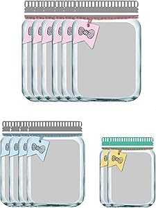 Enkrio 12 Pack Reusable Zipper Snack Bags, Mason Jar Food Storage Snack Sandwich Ziplock Storage Bags for Kitchen Camping Picnic Organizer Children (6Large, 4Medium, 2Small)