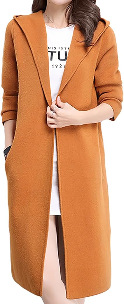 Amazon ケイミ Keimi ニットコート コート ロング レディース フード付 ジャケット 秋冬 着やせ アウター M イエロー コート ジャケット 通販