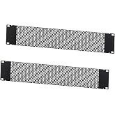 M EGA MEGACUBE 2U Vented Blank Panel, Steel Rack Blank Panel Mount for 19 Inch Server Rack Enclosure or Network Cabinet, 2 Pack