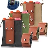 Elfzone Foraging Bag - Outdoor Picking Fruit Bags, Foldable Leather Belt Pouch with Multi-Purpose Picking Bag for Camping, Shells, Treasures, Travel, Hiking