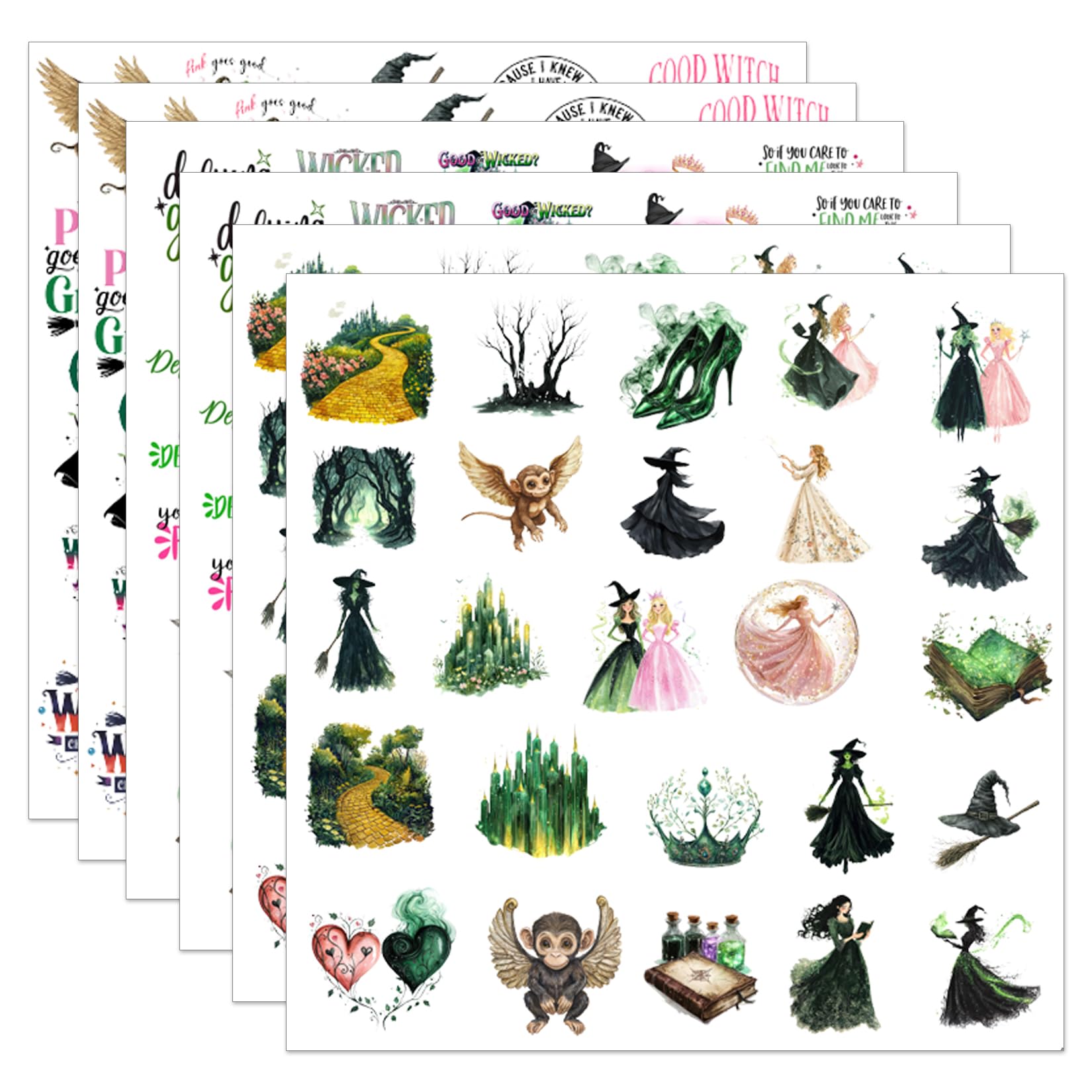 Photo 1 of Witch Stickers 156pcs - Waterproof PVC Vinyl Witch Merch Themed Party Favors Movie Gifts for Laptop, Water Bottle, Skateboard & Party Favors (stickers156)