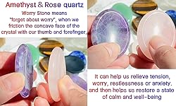 QINJIEJIE 2PCS Worry Stone for Anxiety Amethyst
