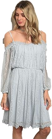 light blue flowing dress