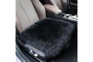 Sisha-A Sheepskin Seat Cushion Cover Winter Warm Natural Wool Car Seat Covers Universal Fit for Most Car, Truck, SUV, or Van 
