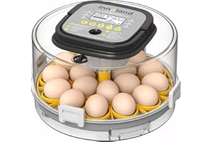 INNOLAND Incubators for Hatching Eggs with 5 Smart Presets, 18 Egg Incubator with Humidity Control, Refill-Free 1L Internal T