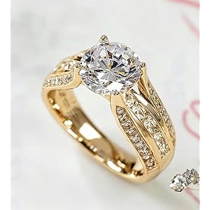 Trendy Women's Eternity Proposal Ring | Shiny Cubic Zirconia Inlaid Fashion Finger Jewelry