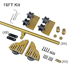 DIYHD 16FT Sliding Library Hardware Rolling Full