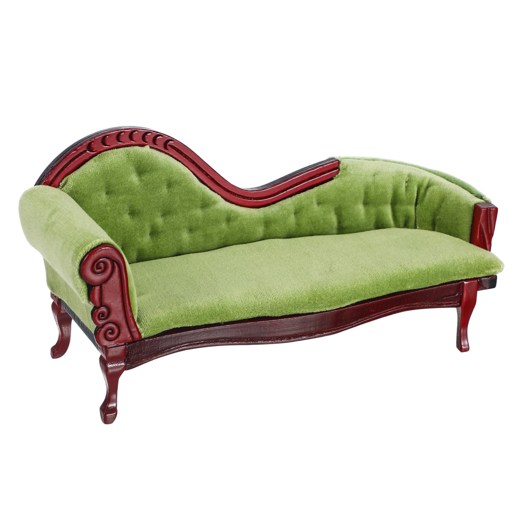 Toyvian Miniature Lounge Sofa Model 1 12 Scale Doll House Furniture Victorian Style Small Doll Couch Decorative Pretend Play Accessory