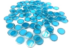 TCOINERY Bingo Lotto Game Accessories Transparent Counting Chips with Metal Edge Magnetic Casino Game Night Tokens/Education Math Markers/Chess/Number Alphabet Sorting Discs