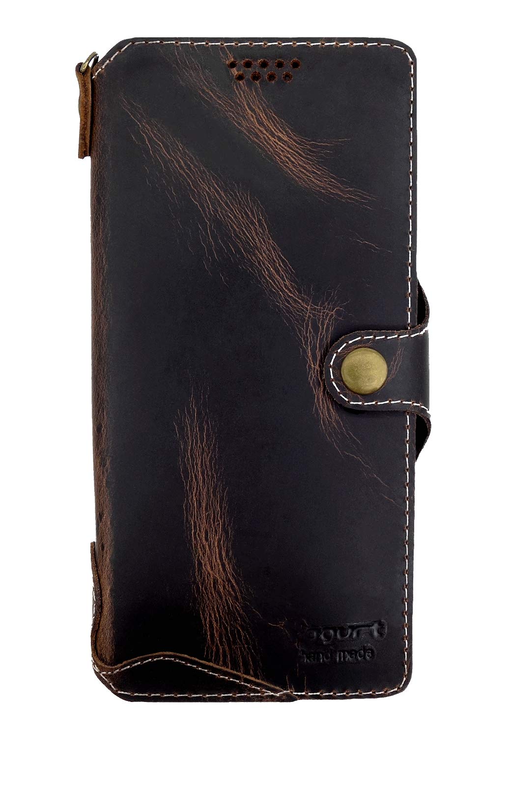Yogurt Case for Google Pixel 8 Pro, Genuine Leather Wallet Handmade Cover for Pixel 8 Pro, Oil Leather