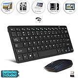 Black Wireless Mini Keyboard & Mouse Easy Remote Control for Samsung SAMSUNG UE55M5500 55" Smart TV