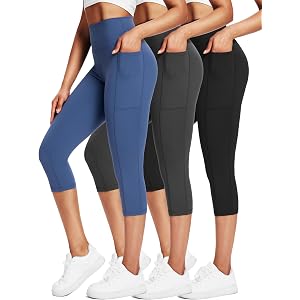 CADMUS 3/4 Pack Women Biker Compression Short Leggings for Yoga with Big Pockets