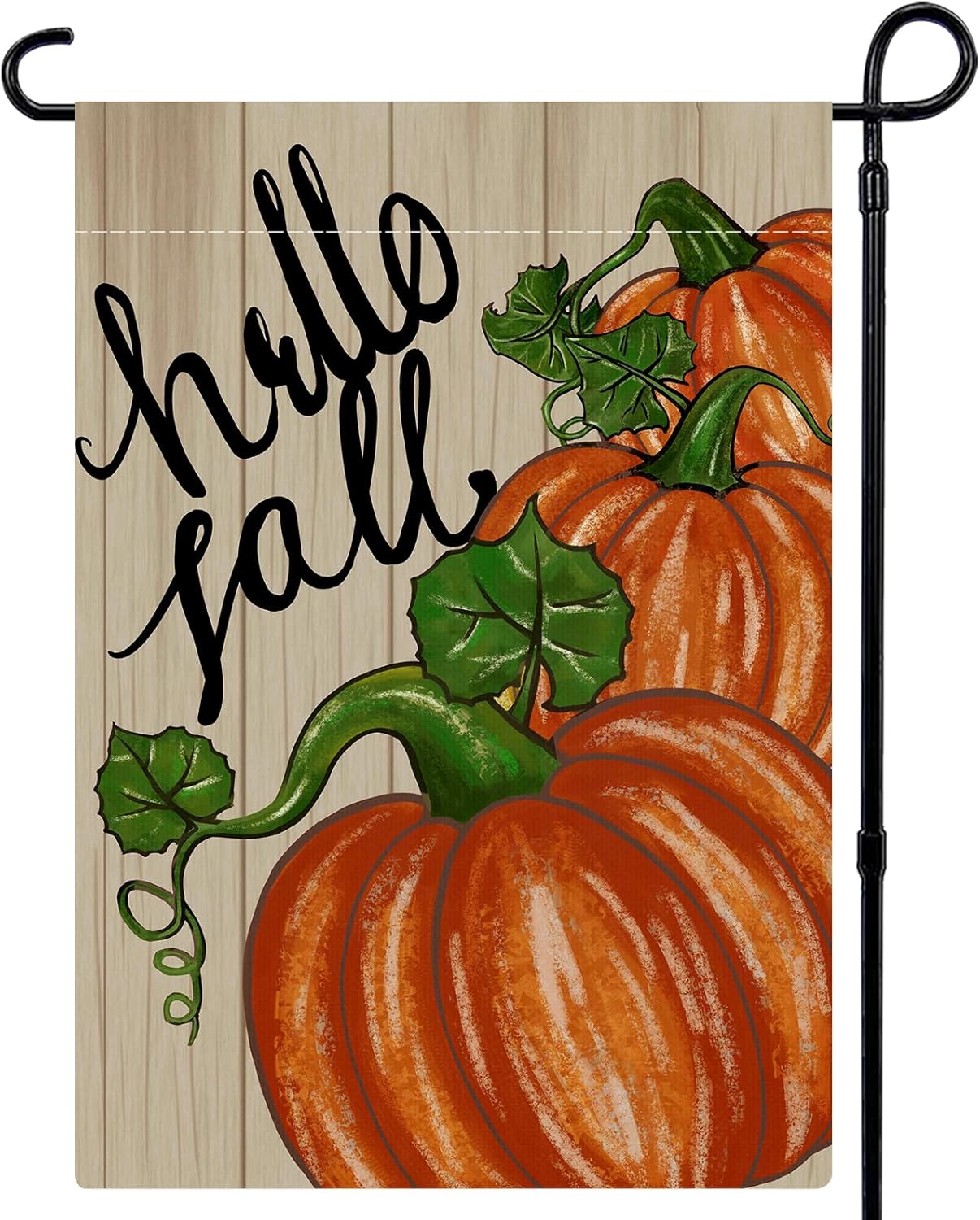 Flags - Fall Garden Flag 12x18 Inch Double Sided Hello Fall Pumpkin Yard Flag Autumn Seasonal Holiday Outdoor Decoration