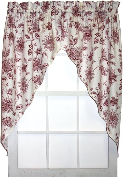 Amazon Com Winston Floral Print Swags Jabot Curtains Pair 68