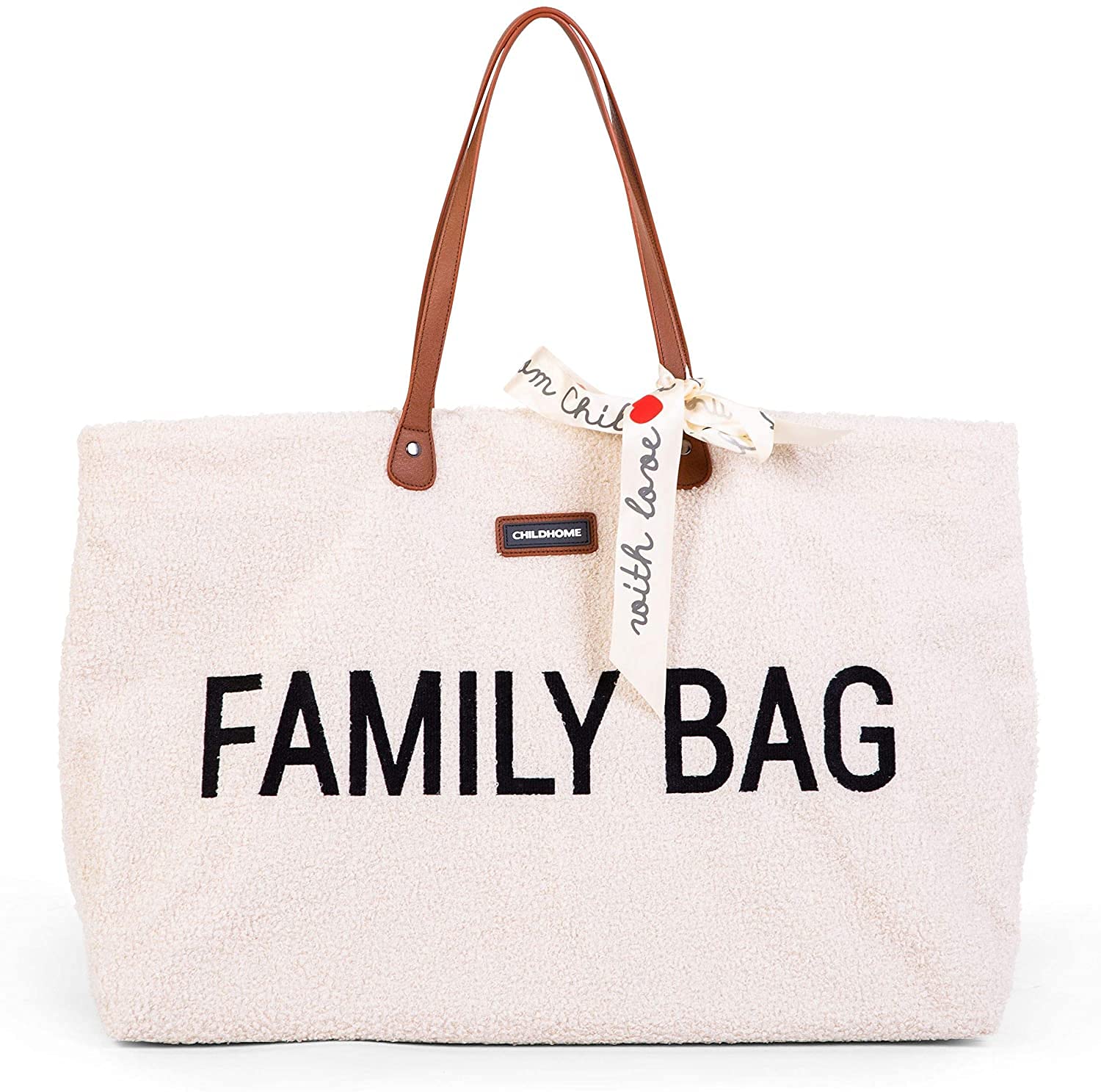 Childhome, Family Bag, Changing Bag, Travel/Weekend Bag, Large Capacity, Detachable pouch included, Teddy ecru