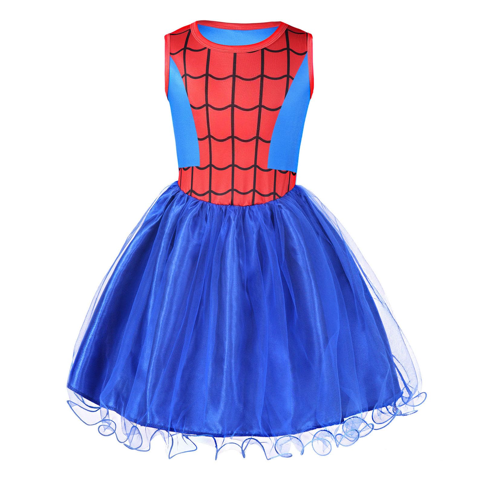 Aomig Spider-Girl Costume, Halloween Kids Spider Costume, Halloween Superhero Costume with Super Hero Mask, Deluxe Girls Spider Fancy Dress Outfit for Carnival Masquerade Party