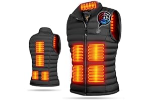 A ALFRESCOOL Heated Vest for Women with Battery Pack, 9 Heating Zones Lightweight Heated Vest with 14400mAh 3 Heat Settings