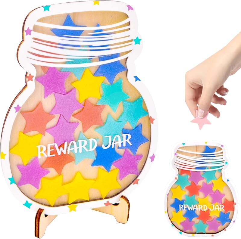 Vibbang Magnetic Star Reward Jar Kids Behavior Chart System Positive Incentive