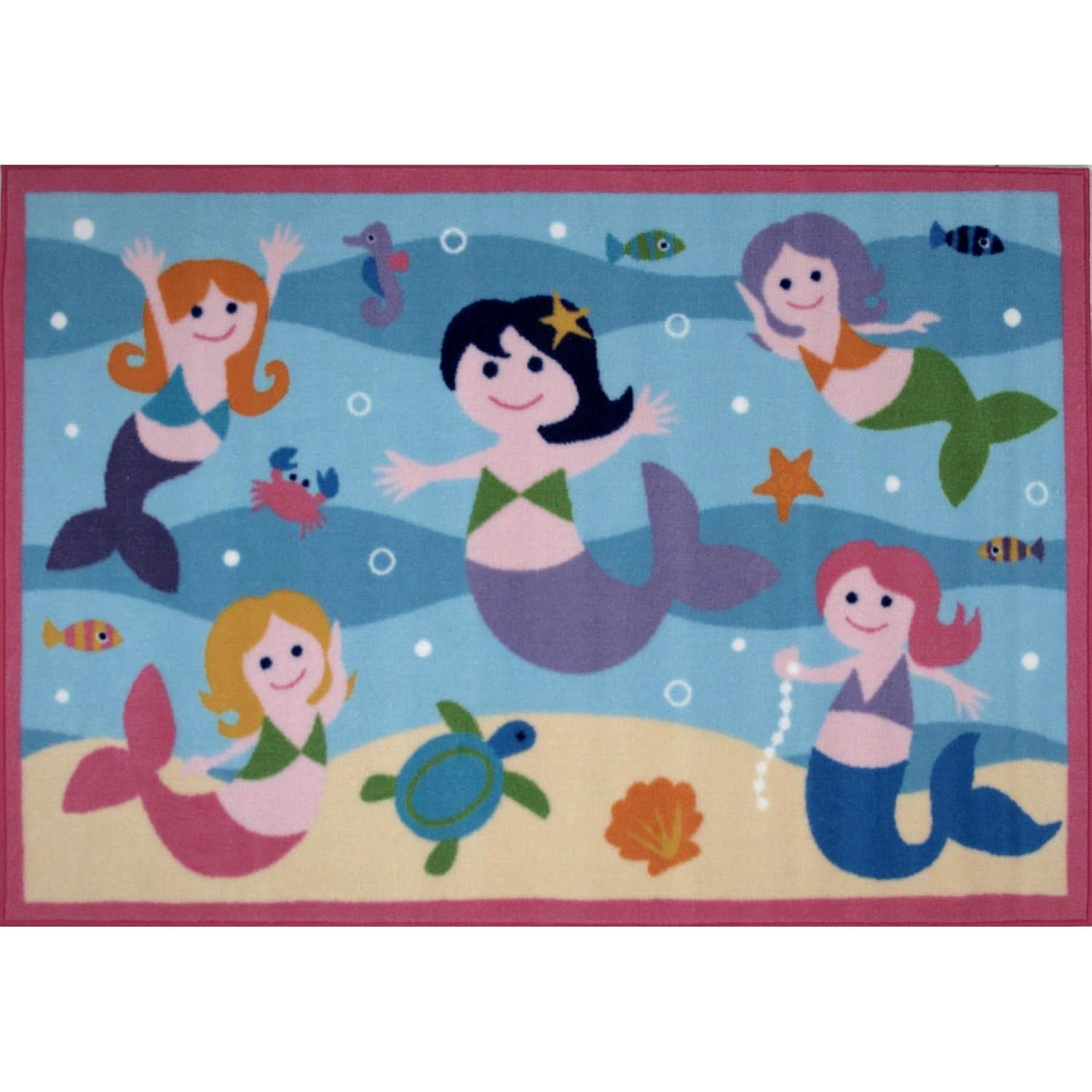 Amazon LA Rug Olive Kids Mermaids Rug 39"x58" Kitchen & Dining