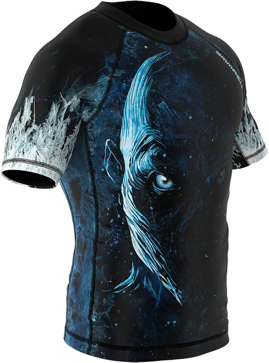 SMMASH Black Walkers Men's Rashguard Shirt Shortsleeve for Martial Arts Rash Vest Men, Vest Tops for Men Breathable and Light - Image 3