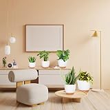 CSYY 7 Pack Self Watering Plant Pots Indoor Outdoor 20.3-12.7cm White view 7