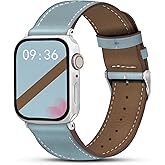 Biggyboom Genuine Leather Band Compatible with Apple Watch Bands for Women Men 49mm 46mm 45mm 44mm 42mm 41mm 40mm 38mm, Soft Leather Replacement Strap for iWatch Ultra/SE/Series 11 10 9 8 7 6 5 4 3 2 1
