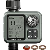 Water Timer for Garden Hose Sprinkler Timer with Rain Delay/Manual/Automatic Mode Hose Timers for Watering Drip Irrigation System for Lawn Yard Garden, Daily and Holiday Outings