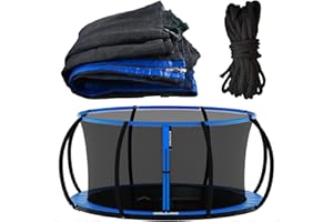 ULTRAPOWER SPORTS 8/11/12/14/15Ft Round Trampoline Replacement Safety Net 4/5/6/8 Poles Top Ring Enclosure System (Net Only)